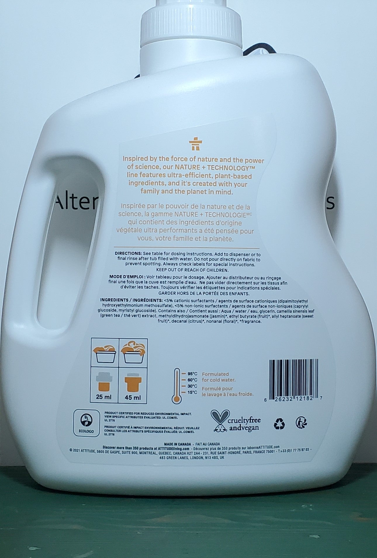 Attitude Citrus Zest Fabric Softener 2L. 80 loads