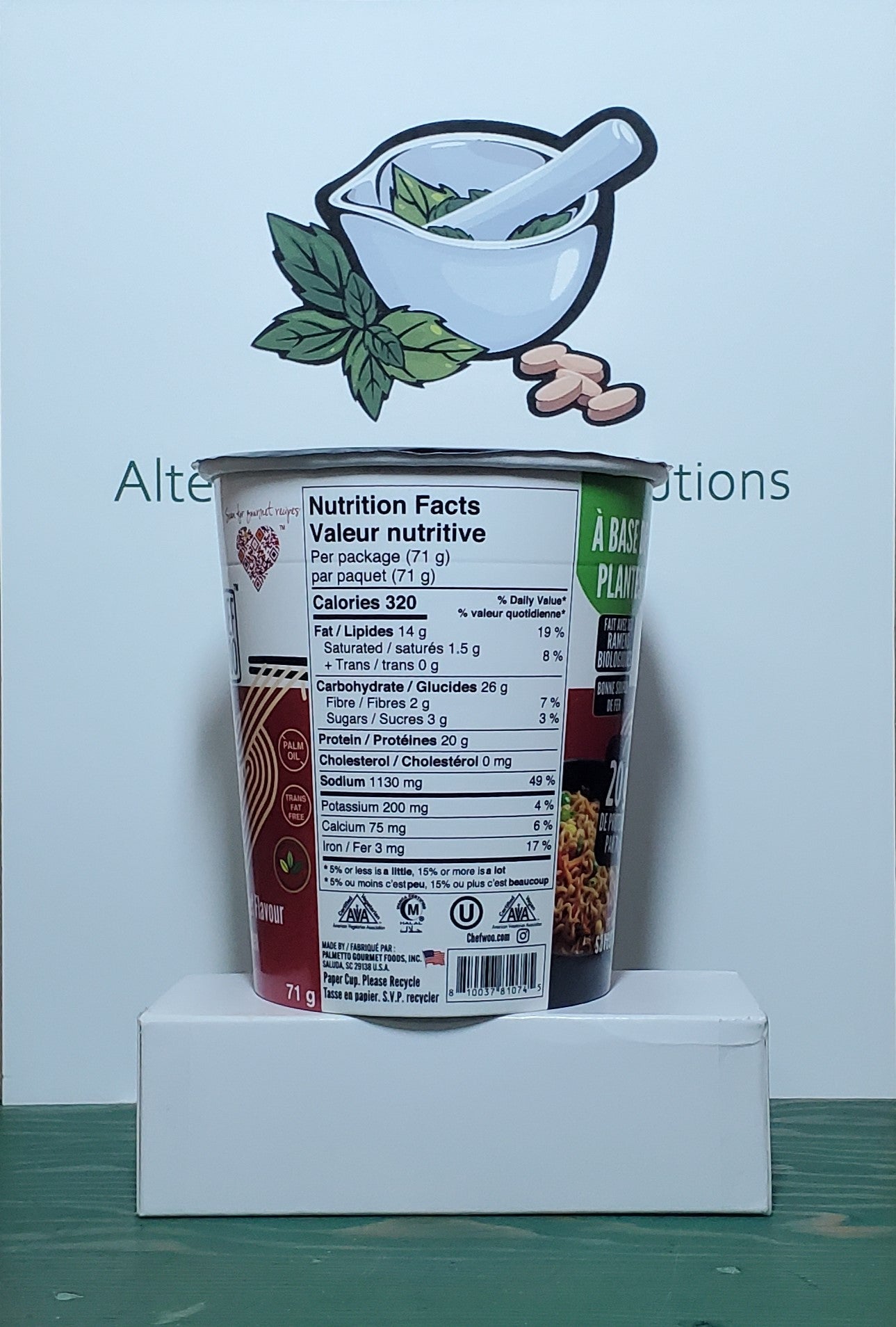 Chef Woo Plant-Based Organic Braised Beef Flavour Ramen Noodles Cup 71g