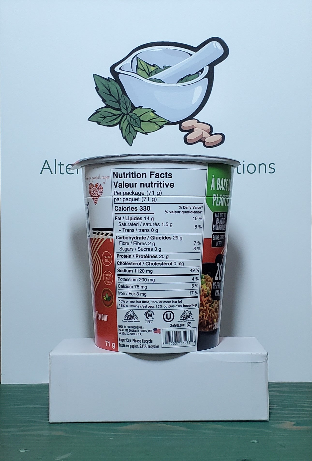 Chef Woo Plant-Based Organic Roasted Chicken Flavour Ramen Noodles Cup 71g