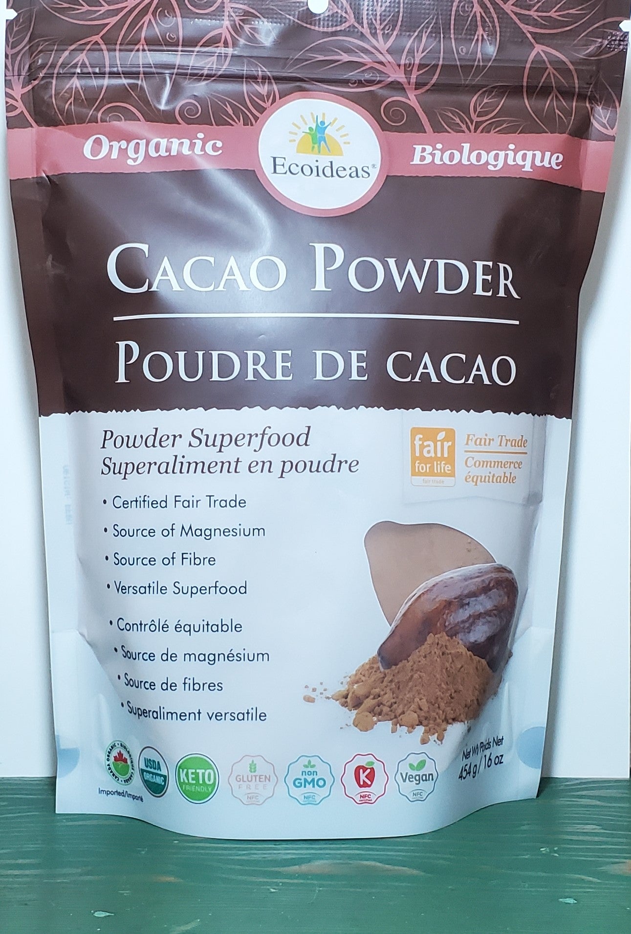 Ecoideas Organic Cacao Powder 454g