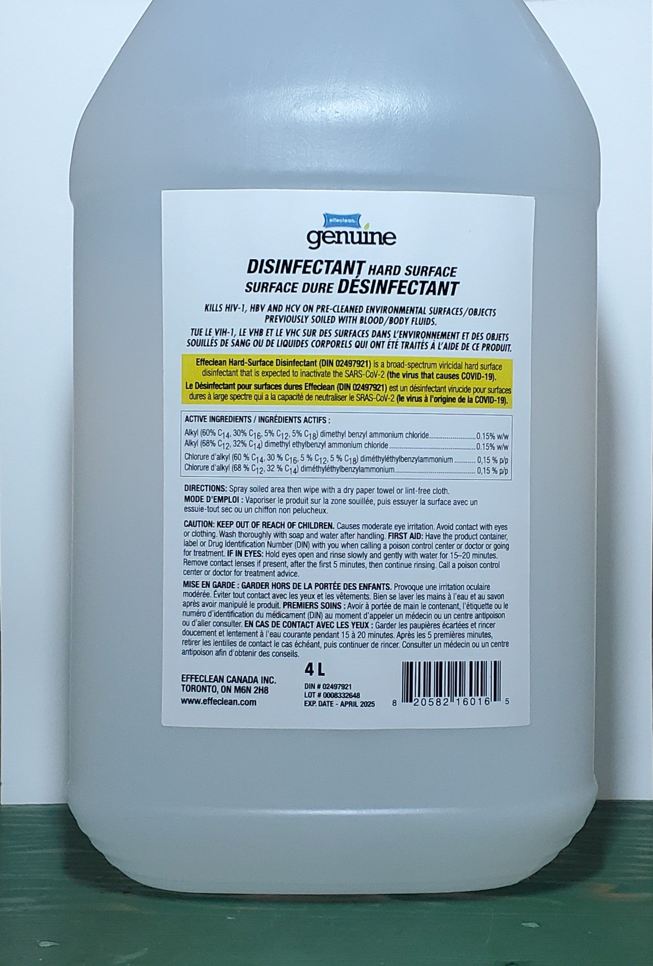 Effeclean Genuine Hard Surface Disinfectant 4L