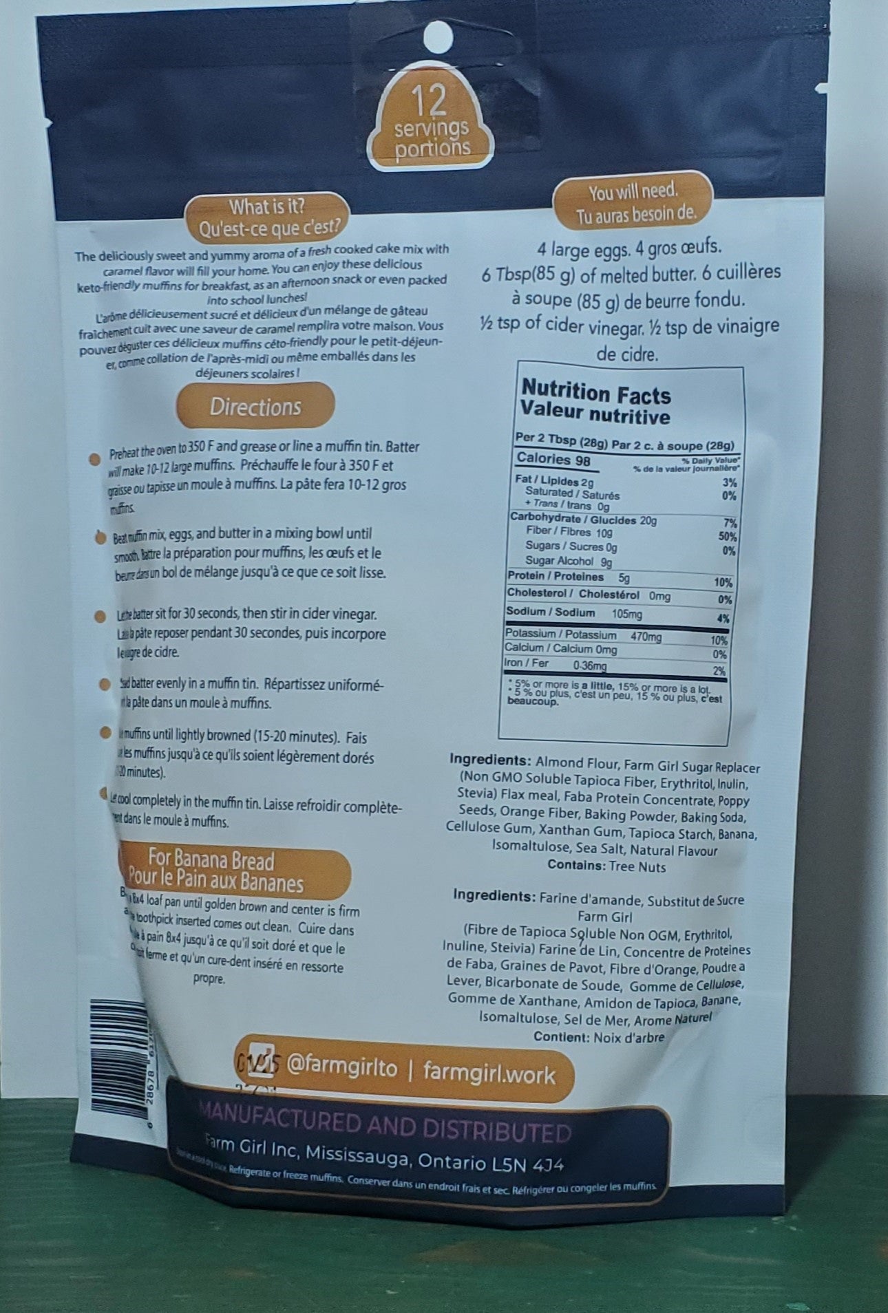 Farm Girl Keto Banana Caramel Loaf Mix 350g