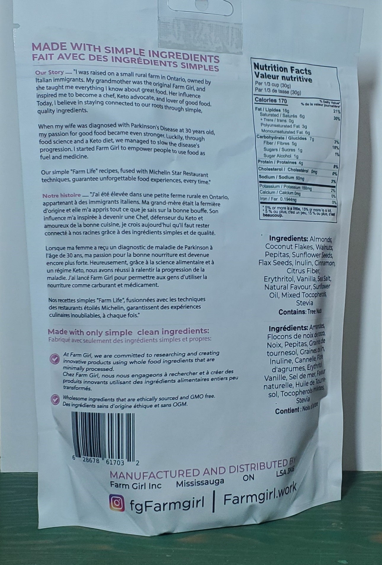 Farm Girl Nut Based Ketomix Cinnamon Maple Granola 300g