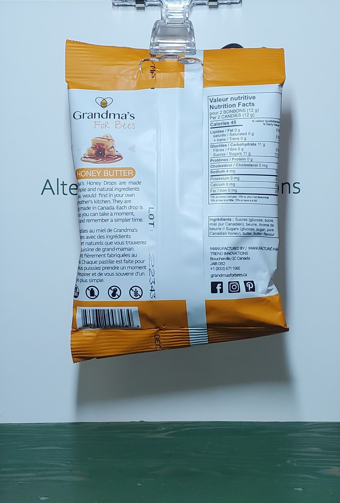 Grandma's For Bees Butter Honey Drops 80g