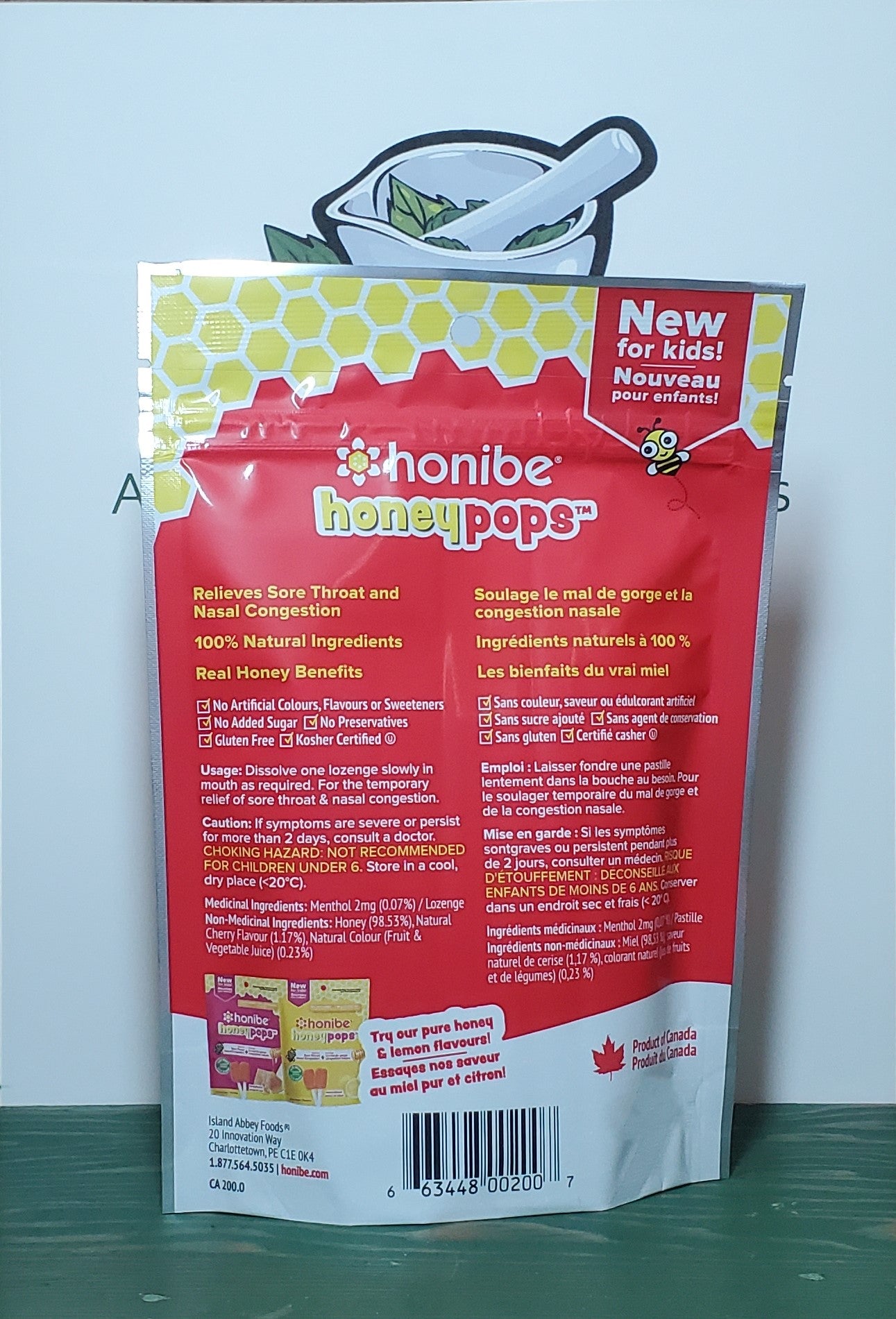 Honibe Cherry Flavour Honey Pops 8pc