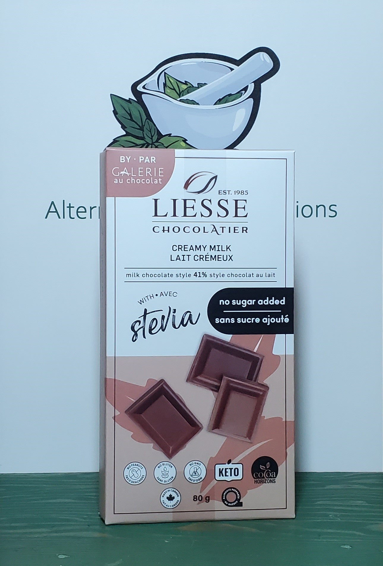 Galerie Au Chocolat Liesse Chocolatier Sugar Free Creamy Milk Chocolate Bar 80g