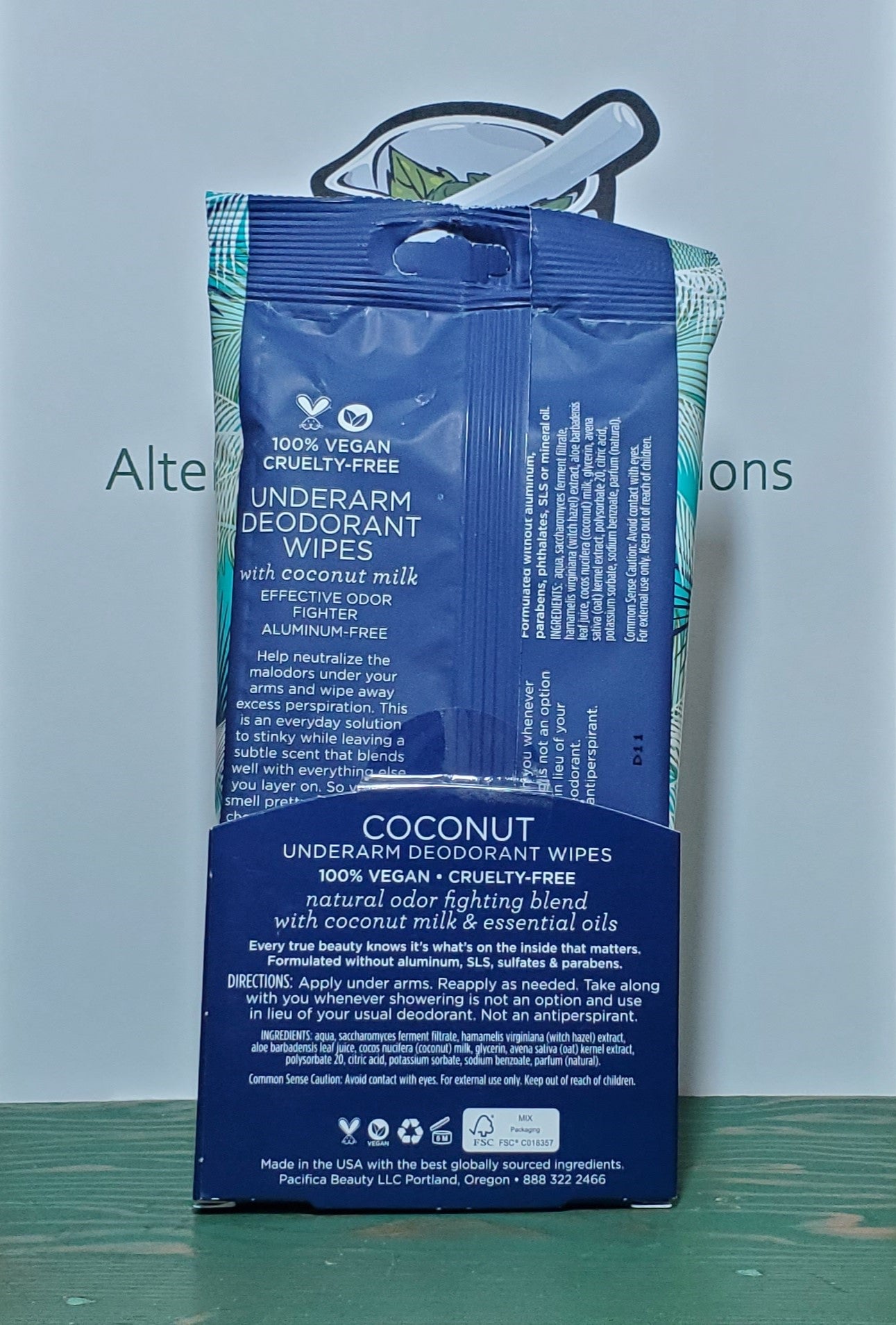 Pacifica Underarm Deodorant Wipes 30pc