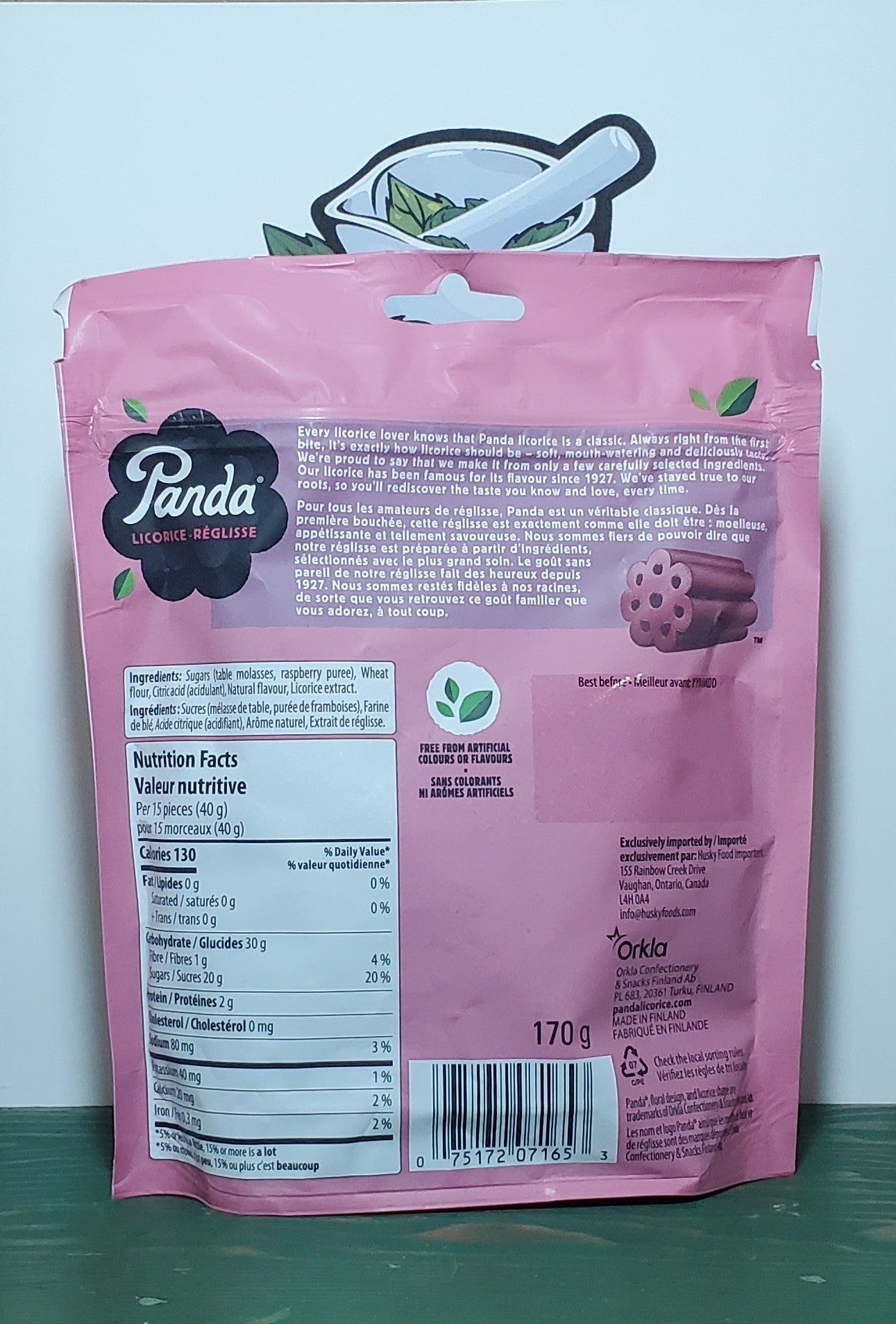 Panda Licorice Raspberry Candy 170g