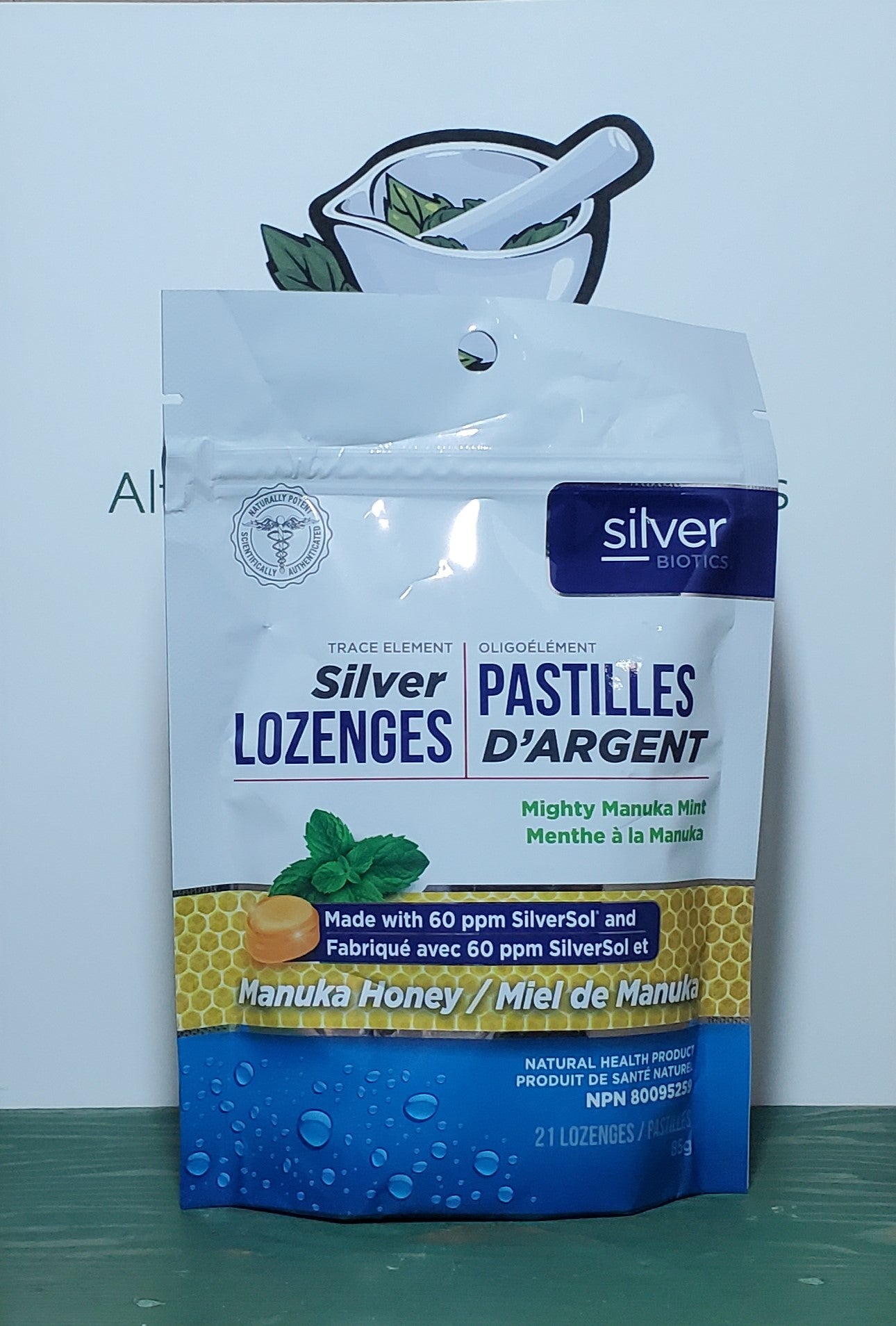 Silver Biotics Manuka Mint Honey Silver Lozenges 85g