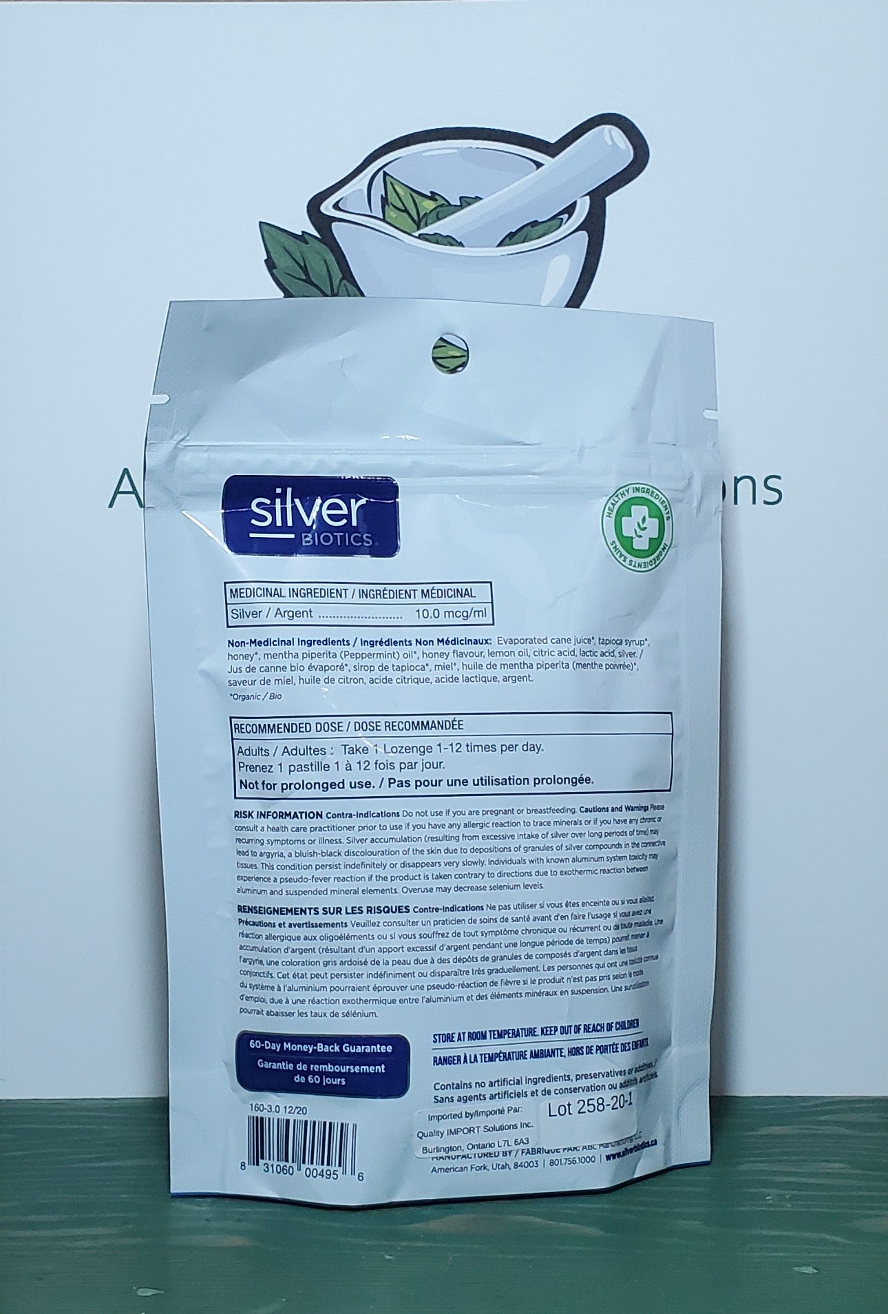 Silver Biotics Manuka Mint Honey Silver Lozenges 85g