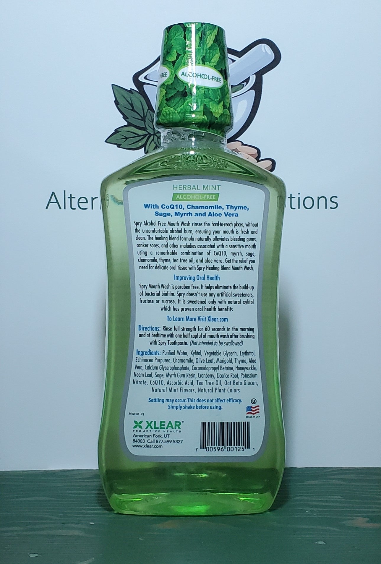 Spry Dental Defense Herbal Mint Mouth Wash 473ml