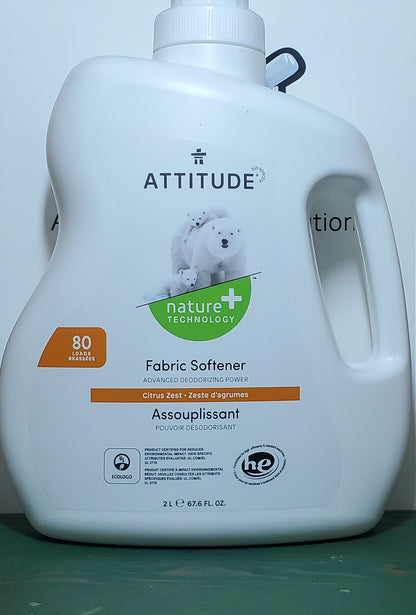 Attitude Citrus Zest Fabric Softener 2L. 80 loads