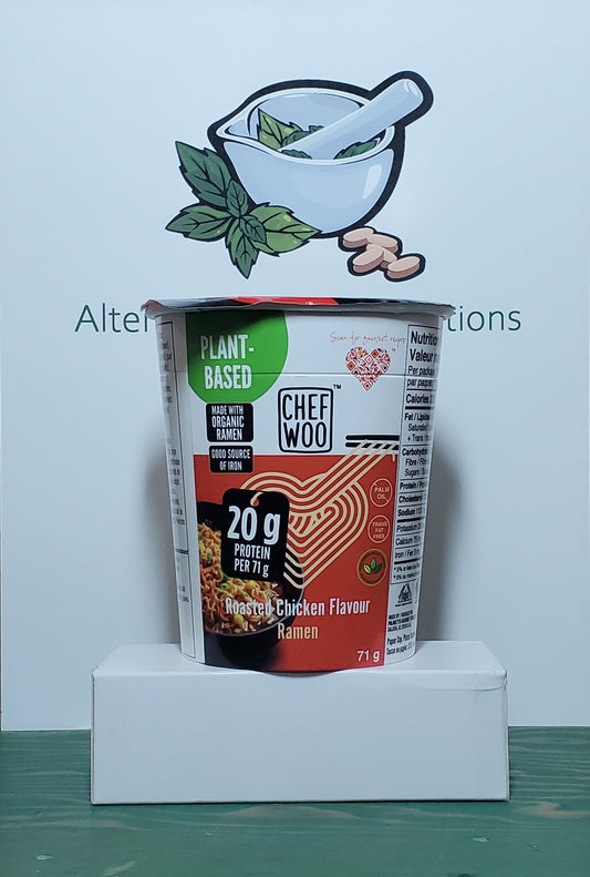 Chef Woo Plant-Based Organic Roasted Chicken Flavour Ramen Noodles Cup 71g