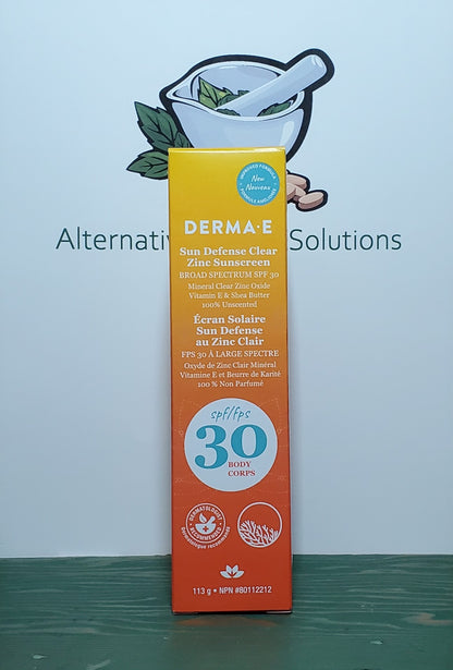Derma E Sun Defense Clear Zinc Oil-Free Sunscreen spf30  113g