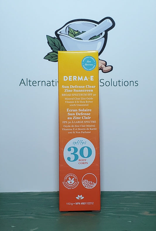 Derma E Sun Defense Clear Zinc Oil-Free Sunscreen spf30  113g