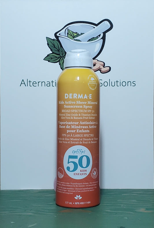 Derma E Kids Active Sheer Mineral Sunscreen Spray spf50 177ml