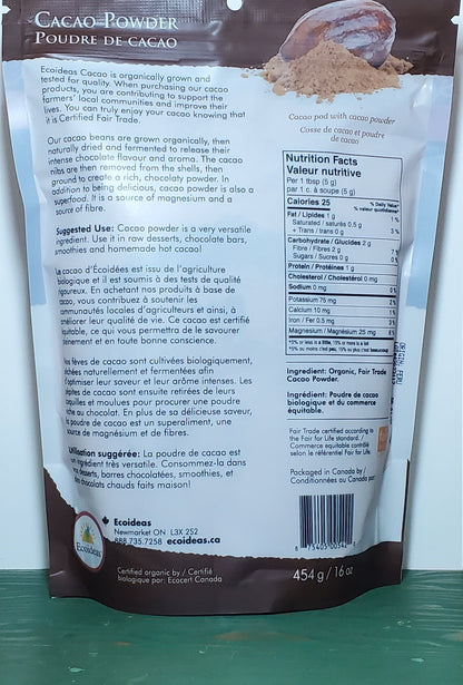 Ecoideas Organic Cacao Powder 454g