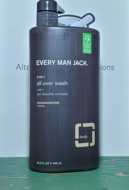 Every Man Jack 3-in-1 All Over Wash Sandalwood 945ml