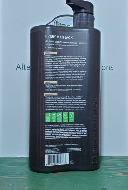 Every Man Jack 3-in-1 All Over Wash Sandalwood 945ml