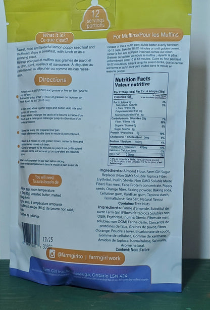 Farm Girl Keto Lemon Poppy Seed Loaf Mix 350g