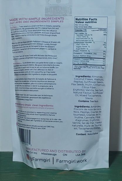 Farm Girl Nut Based Ketomix Cinnamon Maple Granola 300g