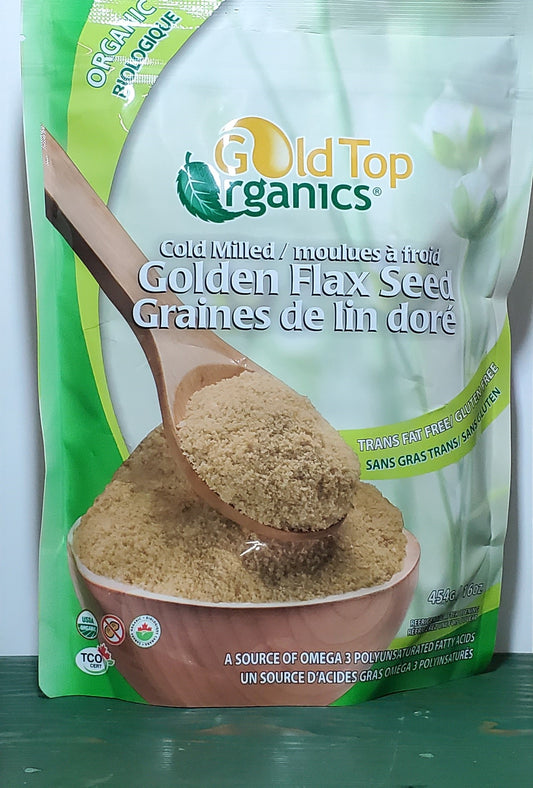 Gold Top Organics Cold Milled Organic Golden Flax Seed 454g