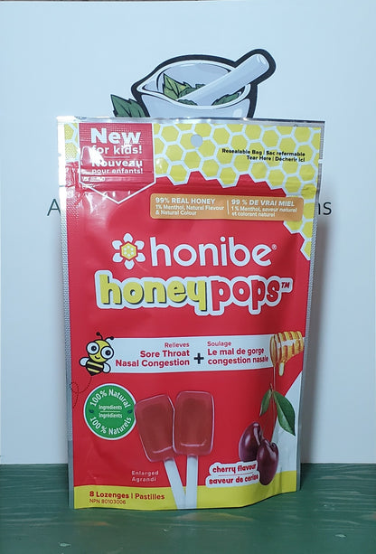 Honibe Cherry Flavour Honey Pops 8pc