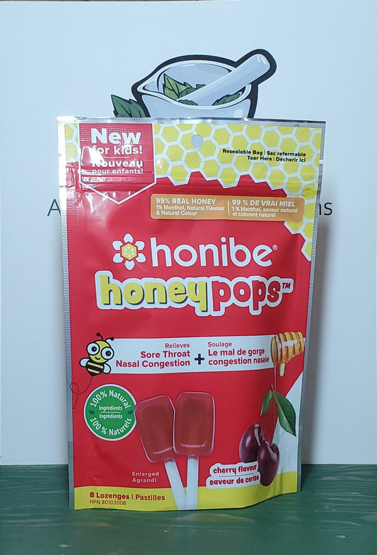 Honibe Cherry Flavour Honey Pops 8pc