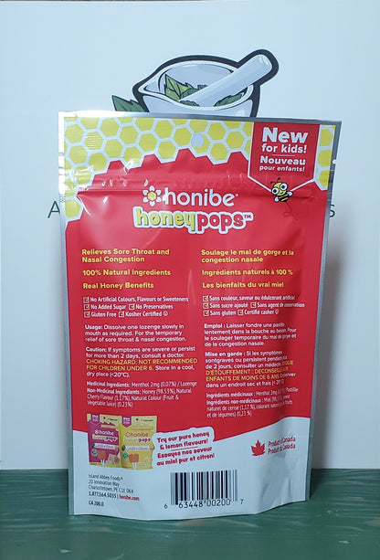 Honibe Cherry Flavour Honey Pops 8pc