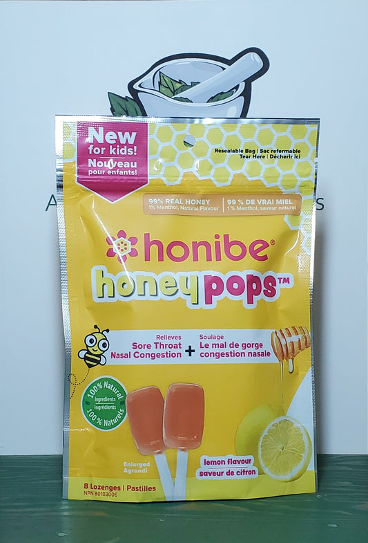 Honibe Lemon Flavour Honey Pops 8pc