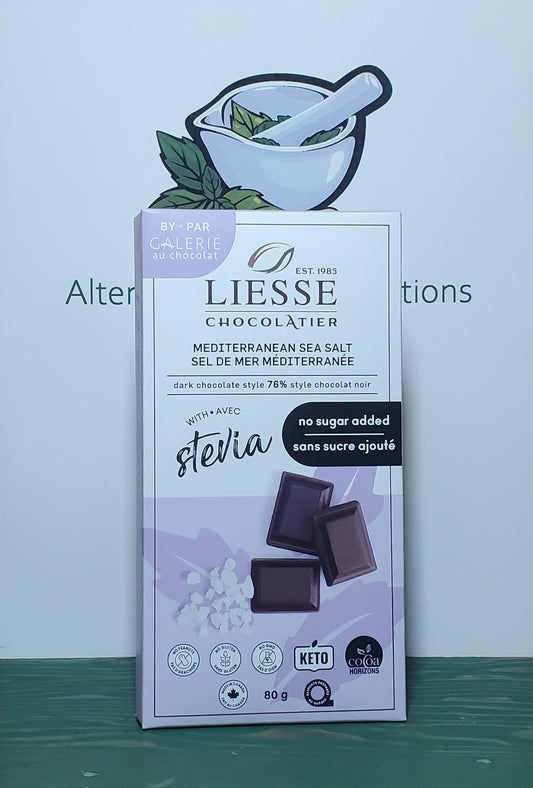 Galerie Au Chocolat Liesse Chocolatier Sugar Free Dark Sea Salt Chocolate Bar 80g