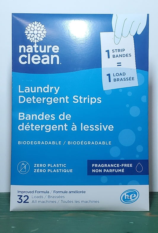 Nature Clean Laundry Detergent Strips Fragrance Free 32 loads
