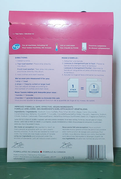 Nature Clean Laundry Detergent Strips Wildflower 32 loads