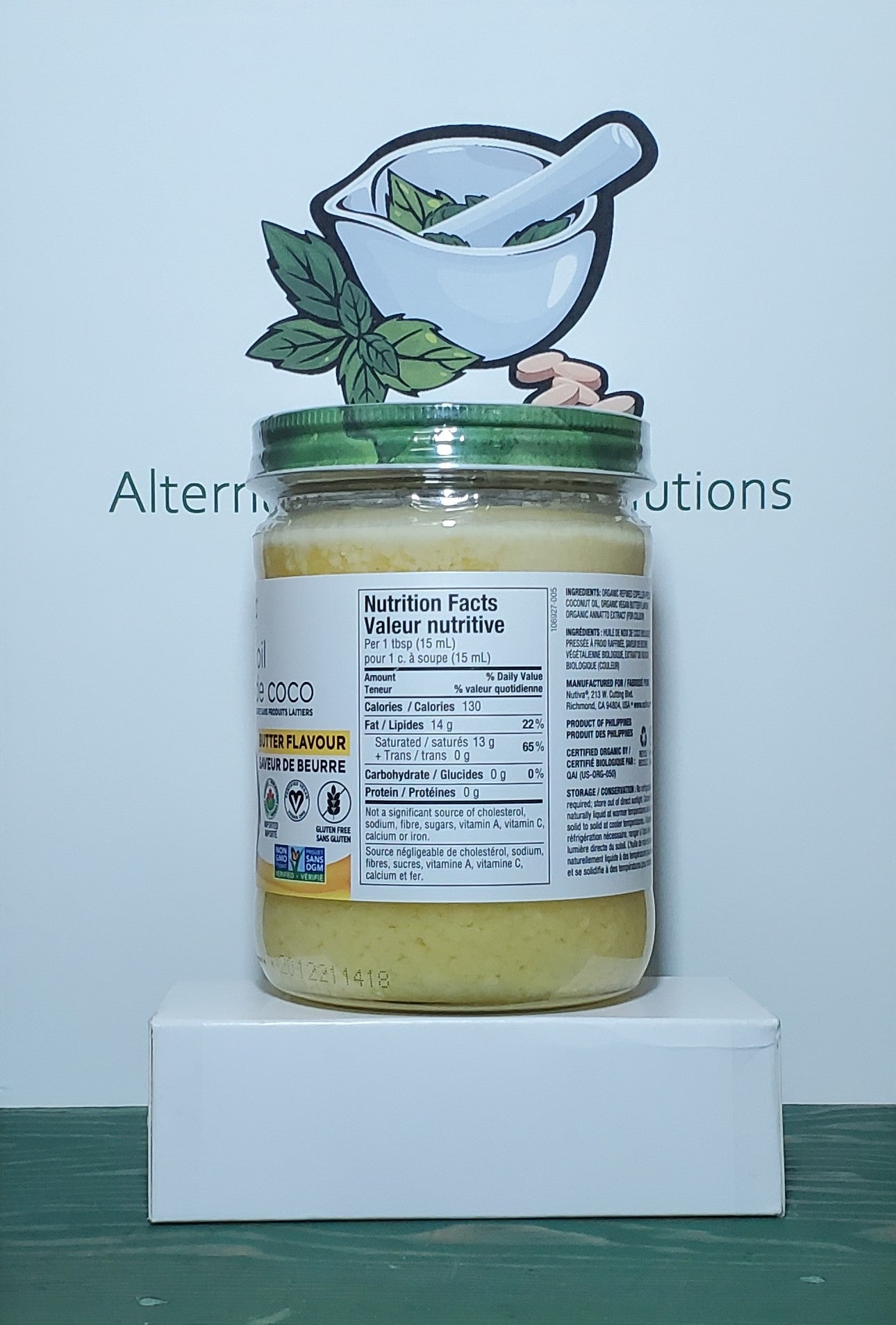 Nutiva Vegan Butter Flavored Coconut Oil 414ml