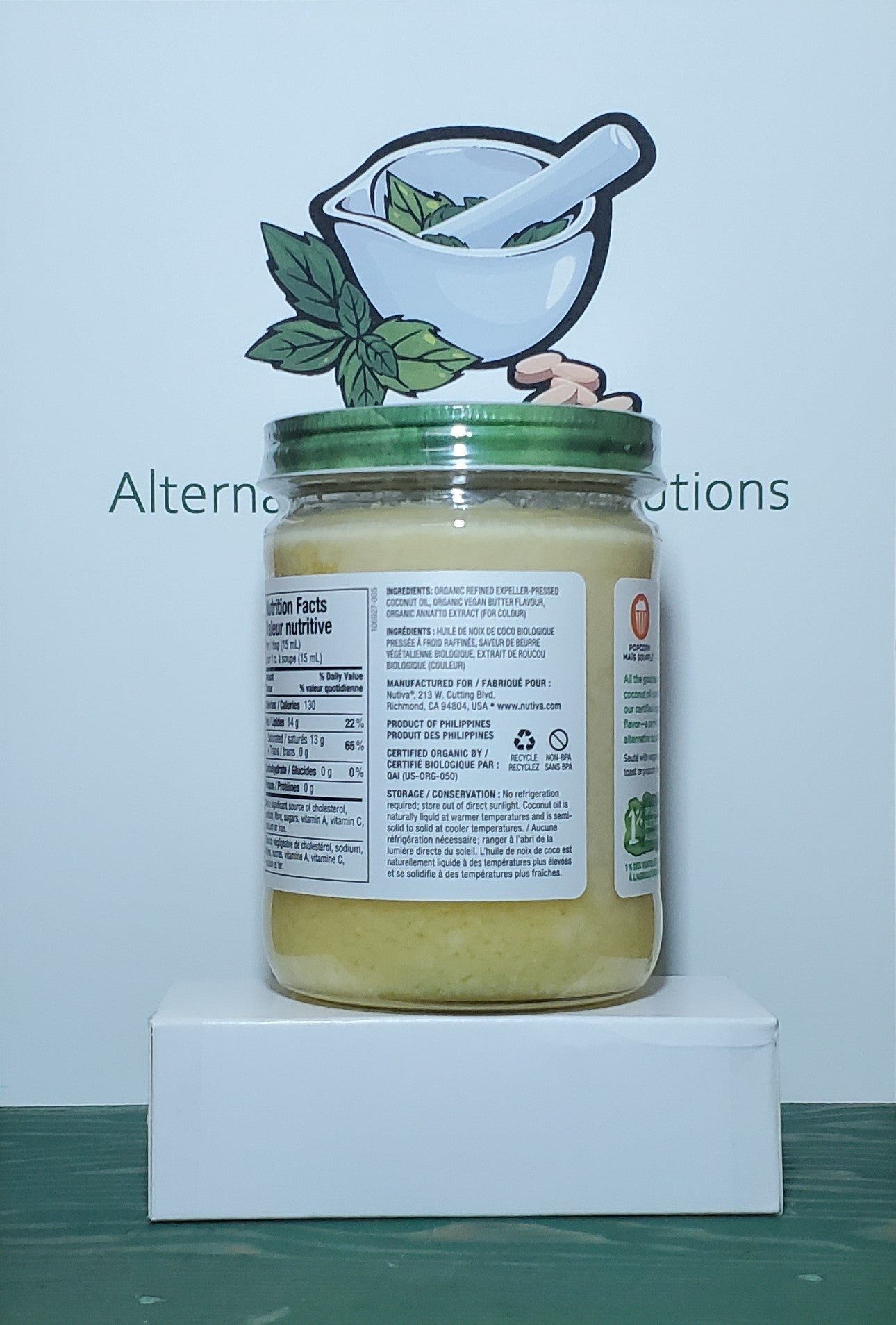 Nutiva Vegan Butter Flavored Coconut Oil 414ml