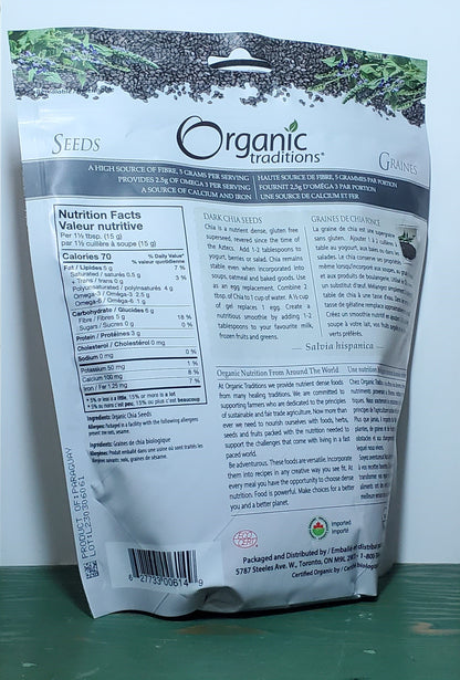 Organic Traditions Dark Chia Seeds 454g