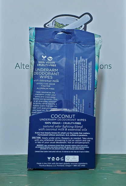 Pacifica Underarm Deodorant Wipes 30pc