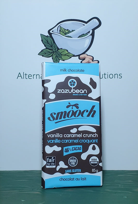 Zazubean Organic 46% Milk Chocolate Vanilla Caramel Crunch Bar 85g